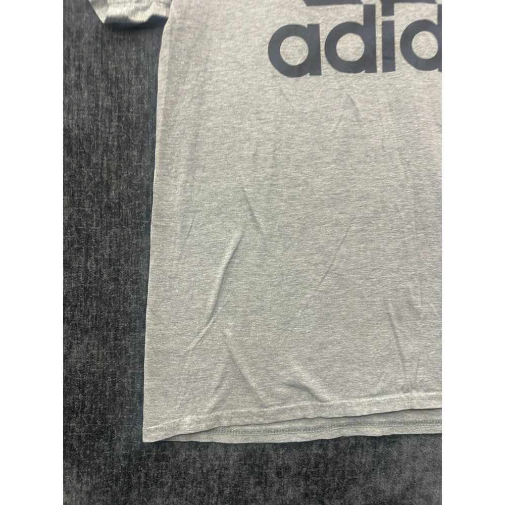 Adidas Amplifier Tee Shirt Mens Medium Gray Cotton Performance Badge Of Sport